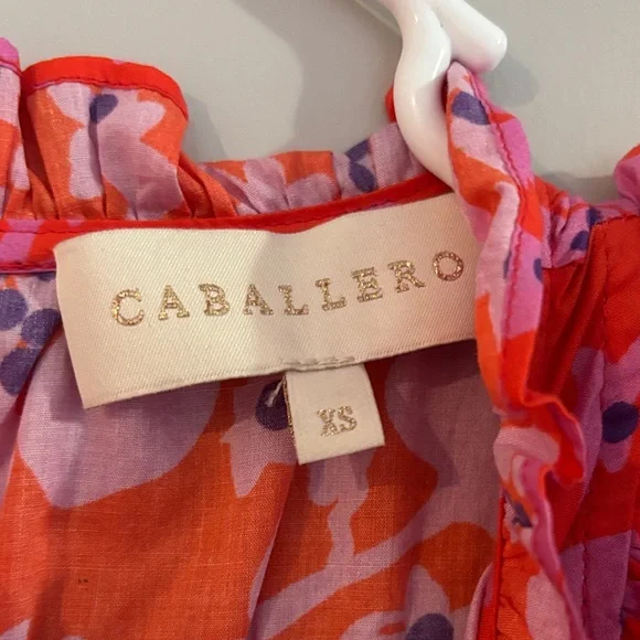 Girls' Bright Pink Floral Tiered Midi Dress with Ruffle Sleeves - Picture 2 of 3